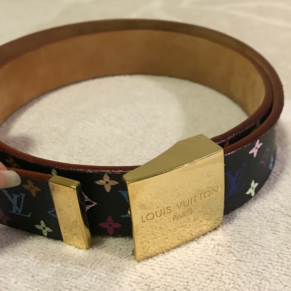 💯 authentic LV multi color murakami belt